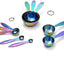 Rainbow Measuring Cups and Spoons Set, Stainless Steel 10 Piece Set, Stackable 5 Measuring Cups and 5 Measuring Spoons with 2 Rings, Titanium Colorful Plated, Iridescent and Multi-Colored - Shiny Nails