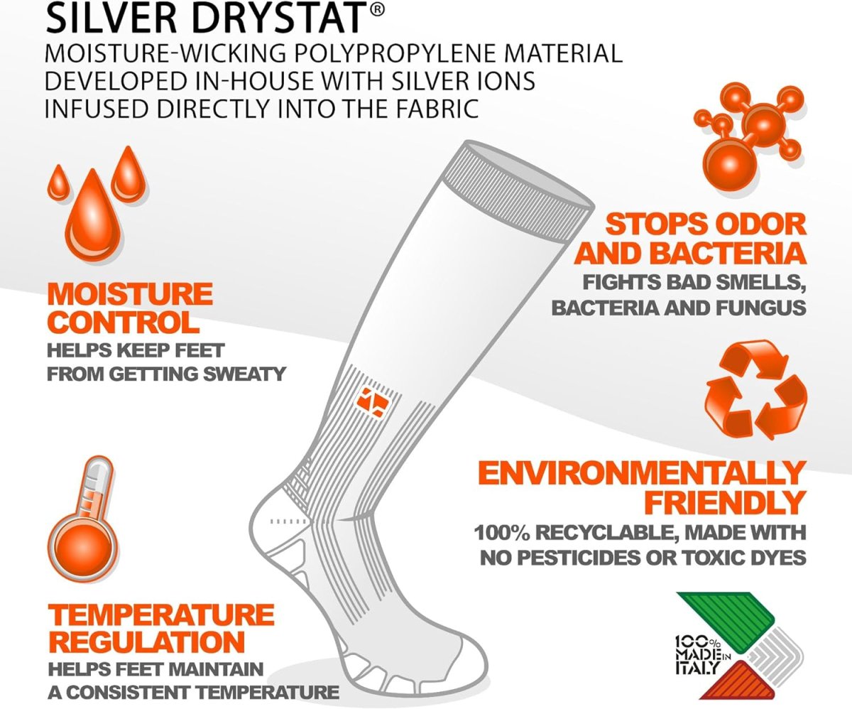Silver Drystat Combo Pack Graduated Compression and Low Cut Socks - Shiny Nails