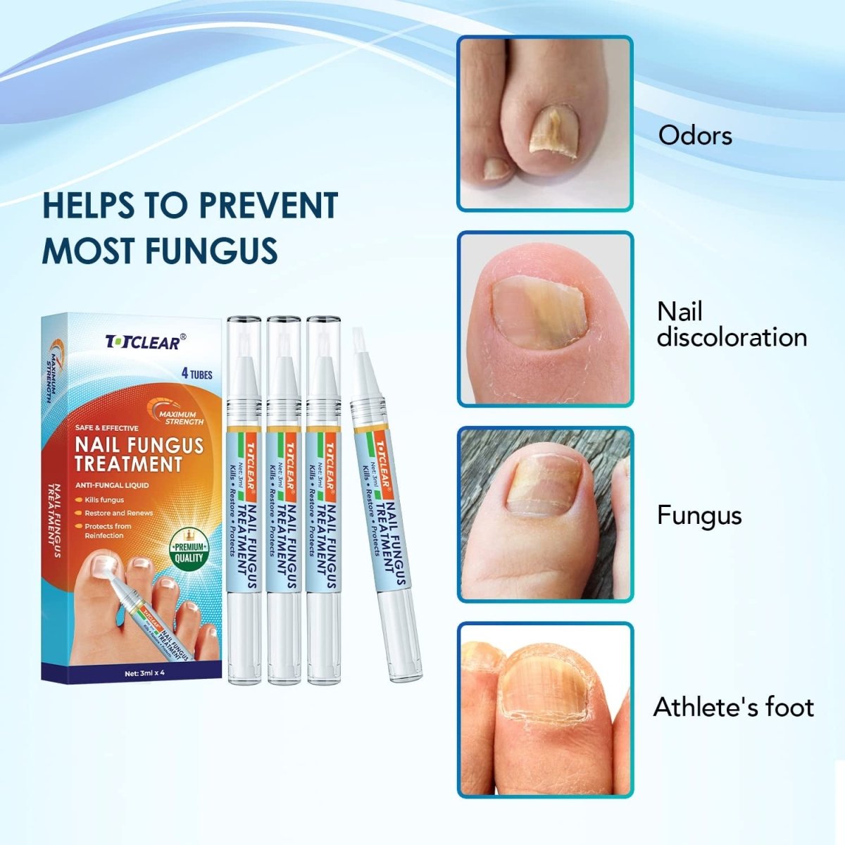 Toenail Fungus Treatment, 4 PENS - Shiny Nails